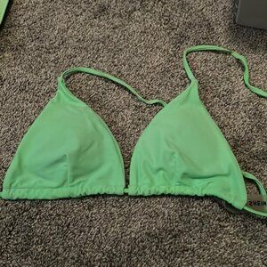 Green triangle bikini top